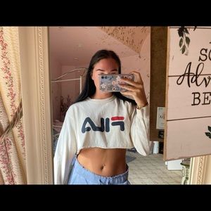 cropped FILA shirt